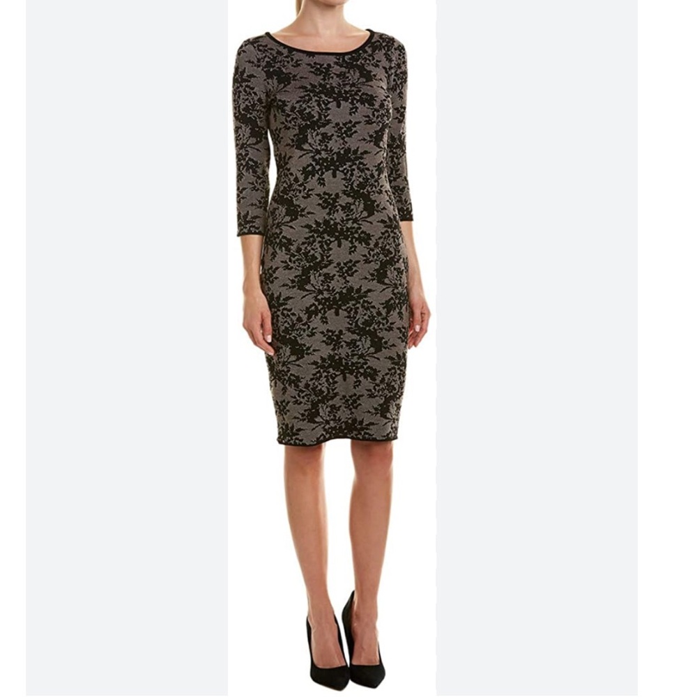 NWT NEIMAN MARCUS Floral Knit Sweater Dress - Medium